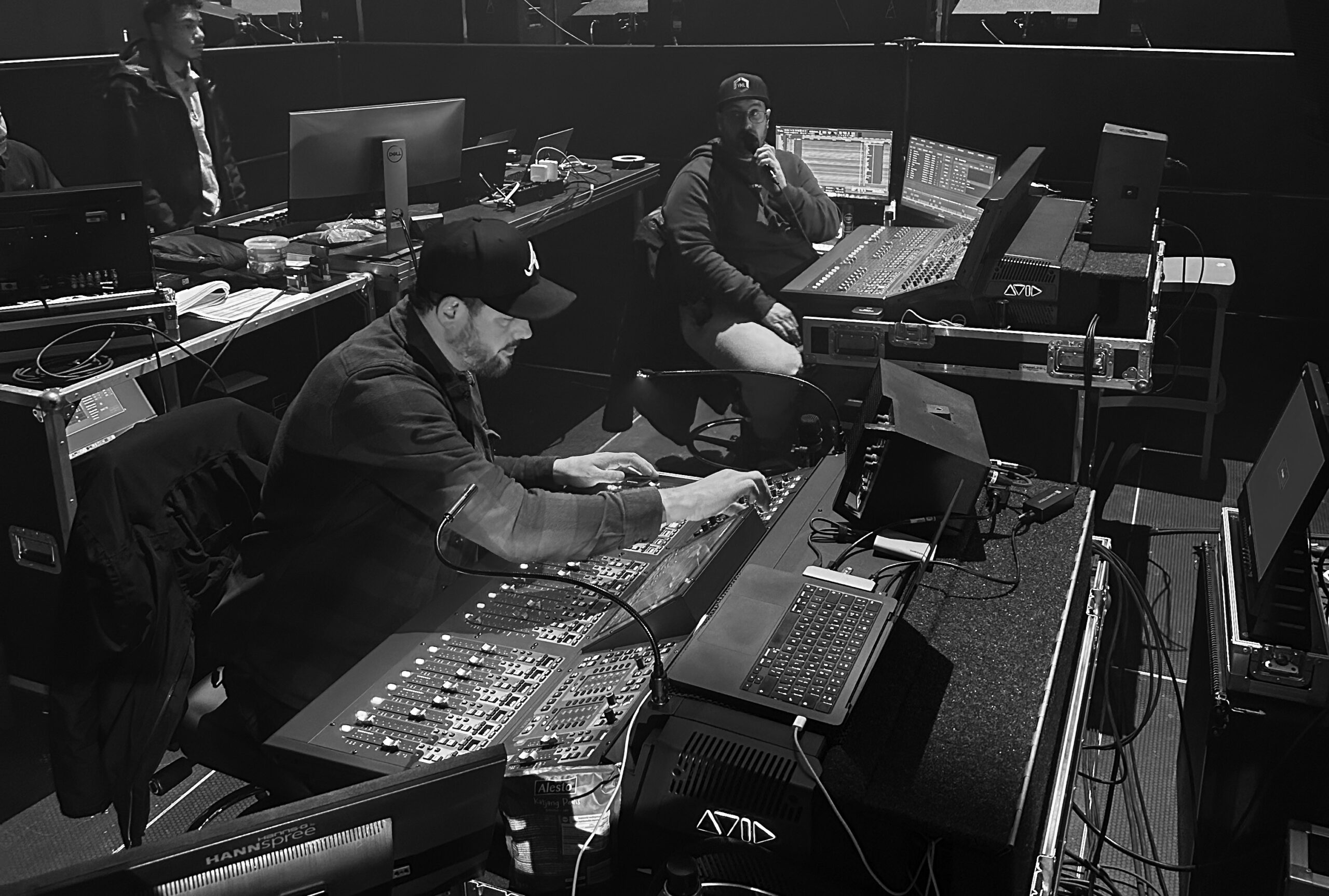 Monitor engineer in a recording studio with OD505WL1